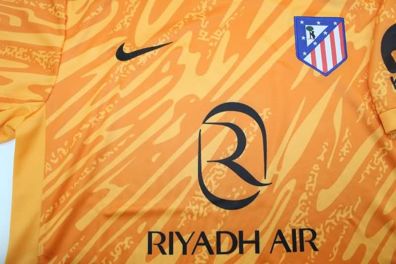 Thailand Quality(AAA) 24/25 Atletico Madrid Goalkeeper Orange Soccer Jersey