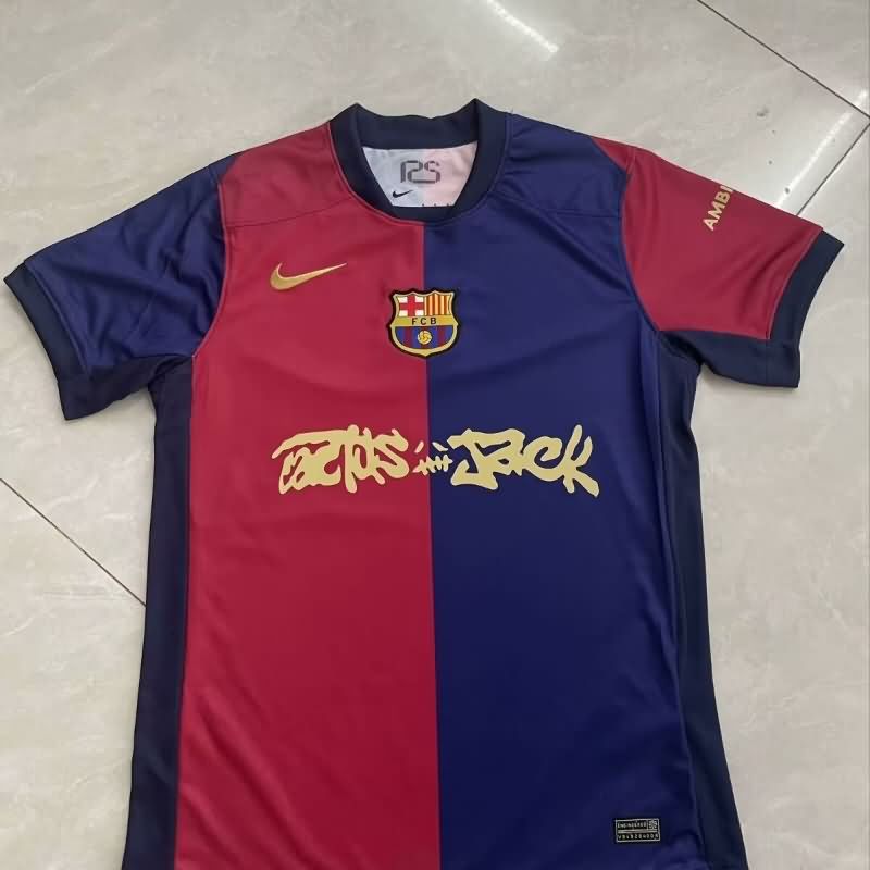 Thailand Quality(AAA) 24/25 Barcelona Home Soccer Jersey Sponsor 06