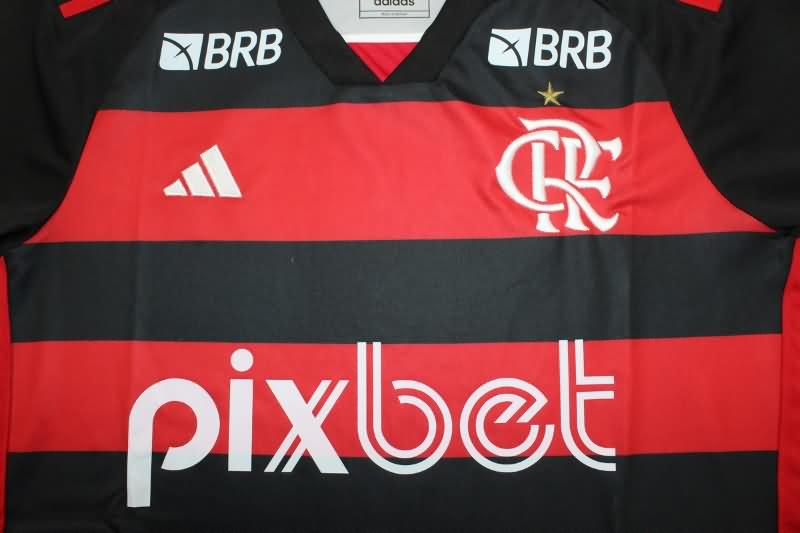 Thailand Quality(AAA) 2024 Flamengo Home Soccer Jersey Sponsor