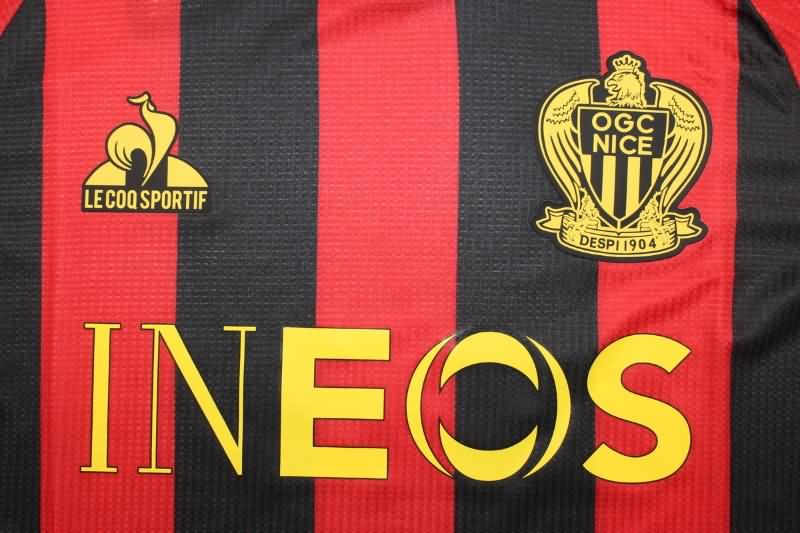 Thailand Quality(AAA) 24/25 OGC Nice Home Soccer Jersey (Player)