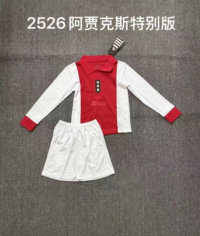 125th Ajax Anniversary Long Sleeve Kids Soccer Jersey And Shorts