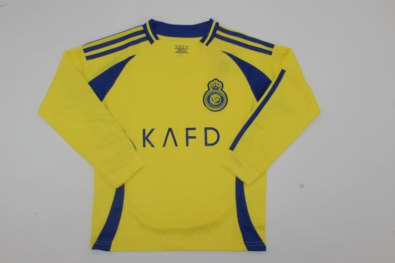 24/25 Al Nassr FC Home Long Sleeve Kids Soccer Jersey And Shorts