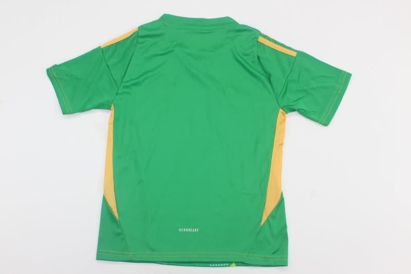 2024 Argentina Copa America Goalkeeper Green Kids Soccer Jersey And Shorts