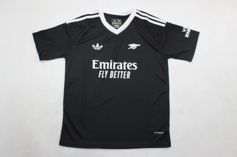 24/25 Arsenal Goalkeeper Black Kids Soccer Jersey And Shorts 02