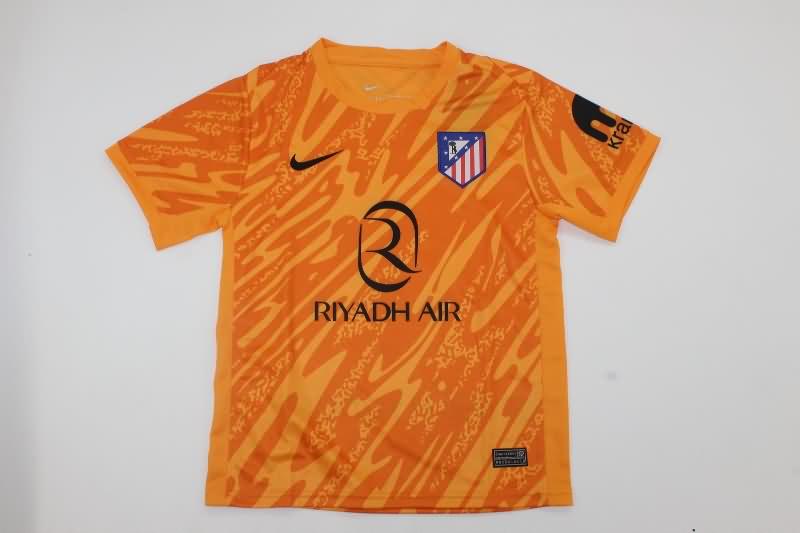24/25 Atletico Madrid Goalkeeper Orange Kids Soccer Jersey And Shorts