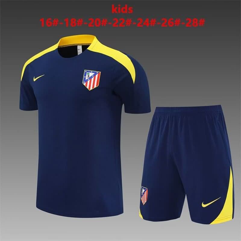 24/25 Atletico Madrid Training Kids Soccer Jersey And Shorts