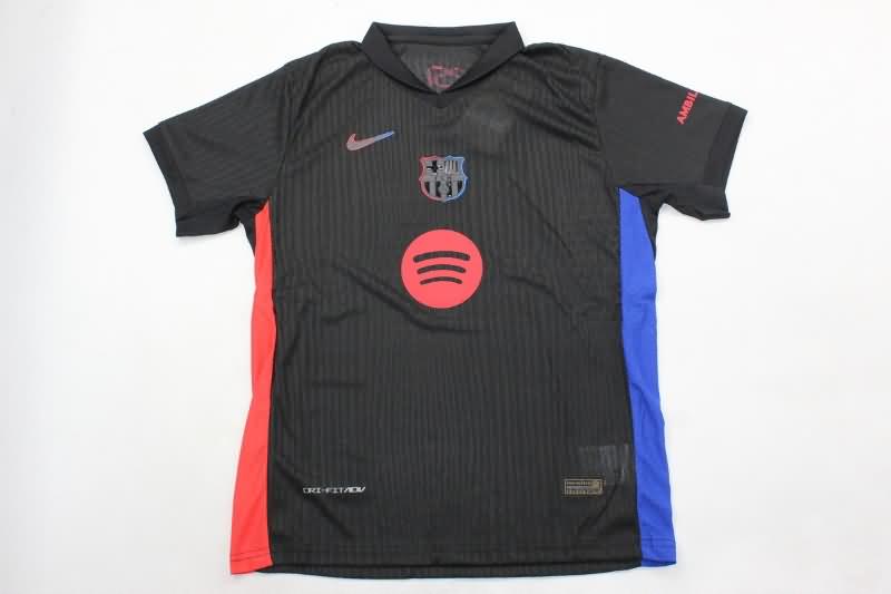 24/25 Barcelona Away Kids Soccer Jersey And Shorts Sponsor