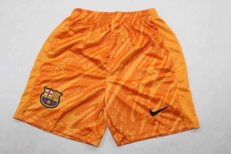 24/25 Barcelona Goalkeeper Orange Kids Soccer Jersey And Shorts