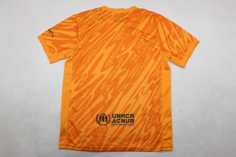 24/25 Barcelona Goalkeeper Orange Kids Soccer Jersey And Shorts