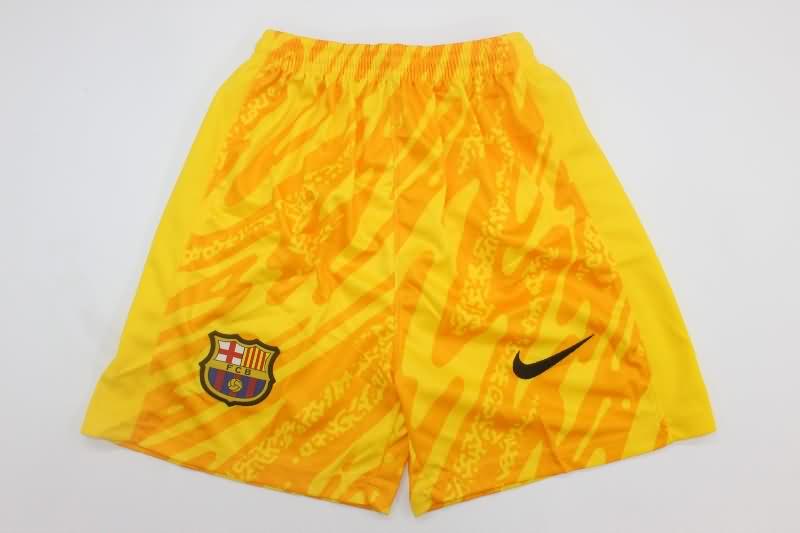 24/25 Barcelona Goalkeeper Yellow Kids Soccer Jersey And Shorts