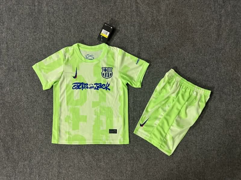 24/25 Barcelona Third Kids Soccer Jersey And Shorts Sponsor 03