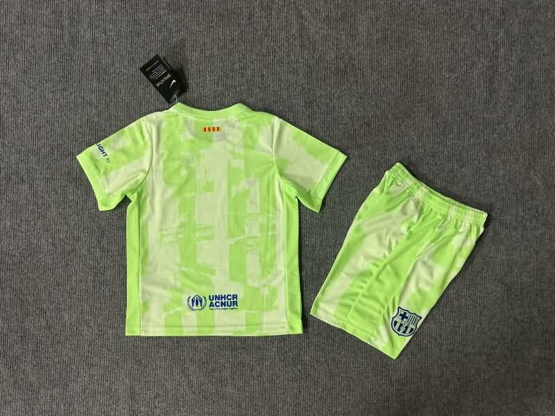 24/25 Barcelona Third Kids Soccer Jersey And Shorts Sponsor 03