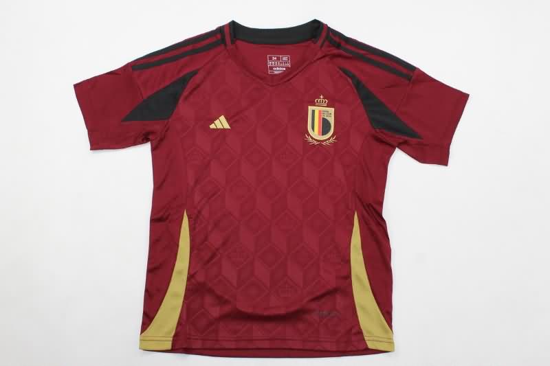 2024 Belgium Home Kids Soccer Jersey And Shorts