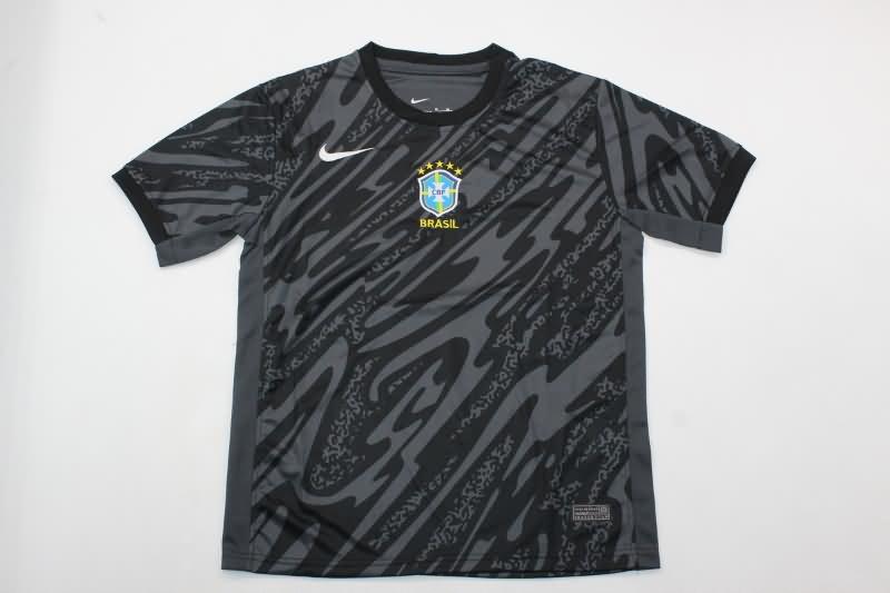 2024 Brazil Copa America Goalkeeper Grey Kids Soccer Jersey And Shorts