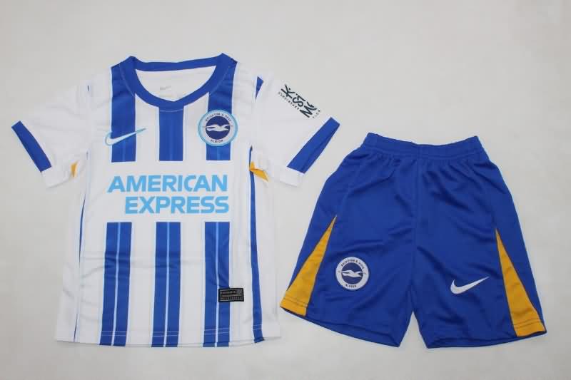 24/25 Brighton Home Kids Soccer Jersey And Shorts