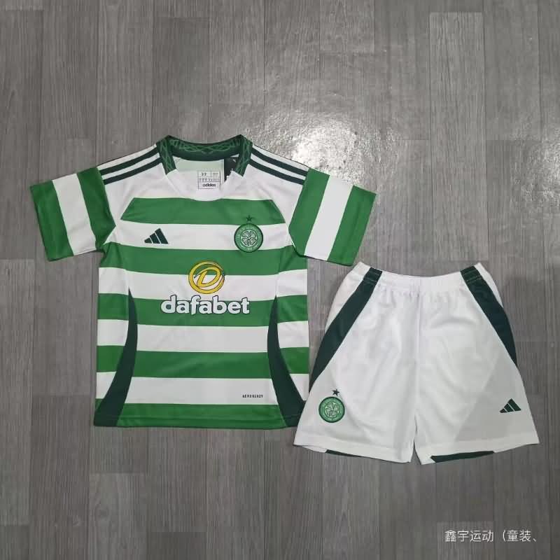 24/25 Celtic Home Kids Soccer Jersey And Shorts