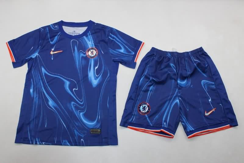 24/25 Chelsea Home Kids Soccer Jersey And Shorts