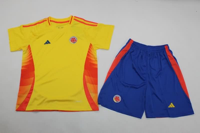 2024 Colombia Copa America Home Kids Soccer Jersey And Shorts