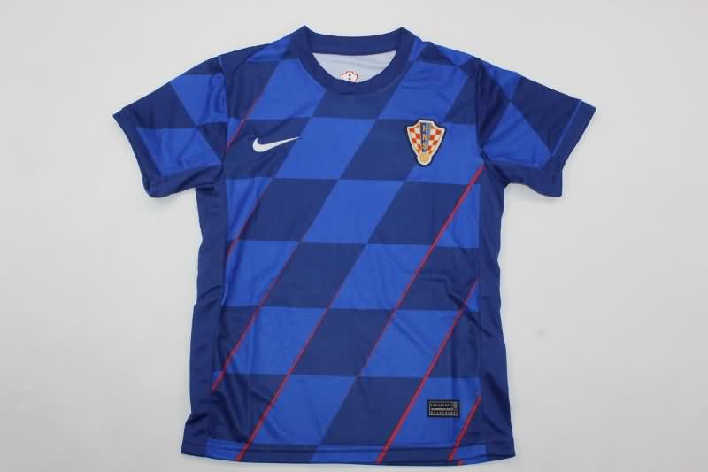 2024 Croatia Away Kids Soccer Jersey And Shorts