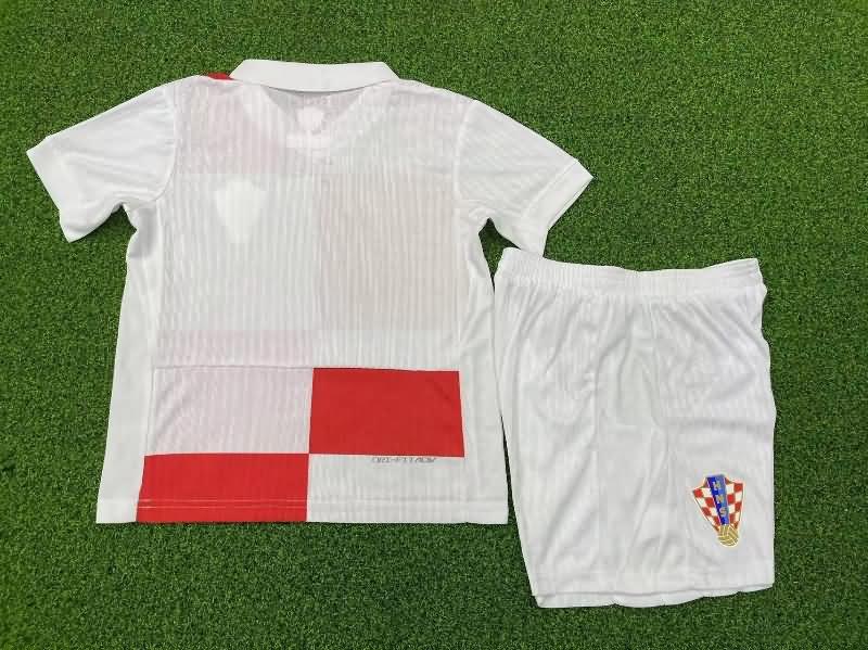 2024 Croatia Home Kids Soccer Jersey And Shorts (Player)