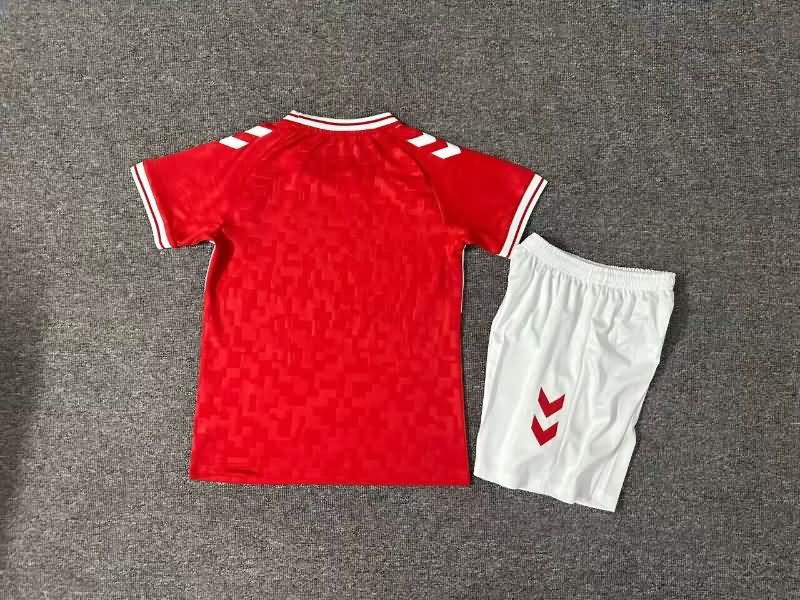 2024 Denmark Home Kids Soccer Jersey And Shorts