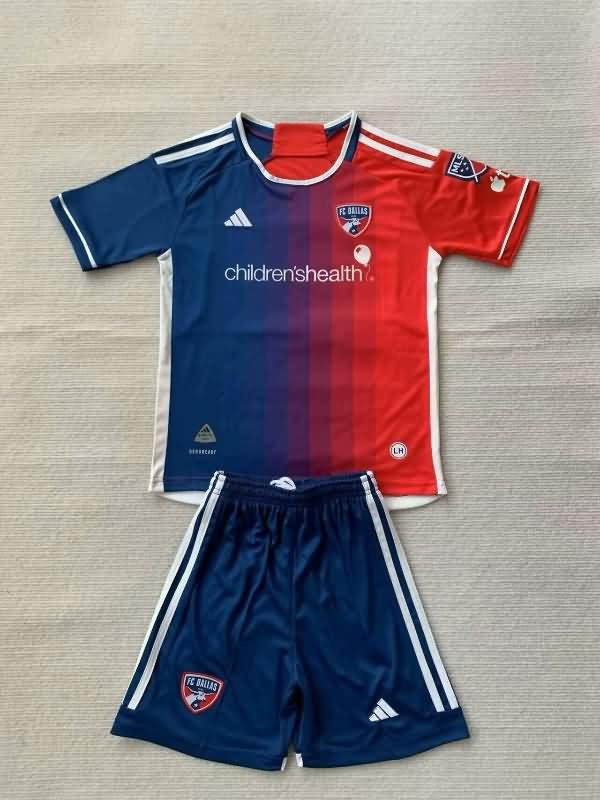 2024 FC Dallas Home Kids Soccer Jersey And Shorts