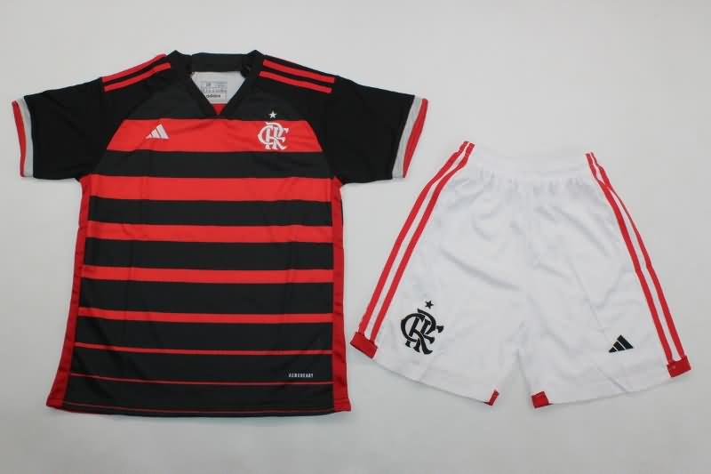 2024 Flamengo Home Kids Soccer Jersey And Shorts