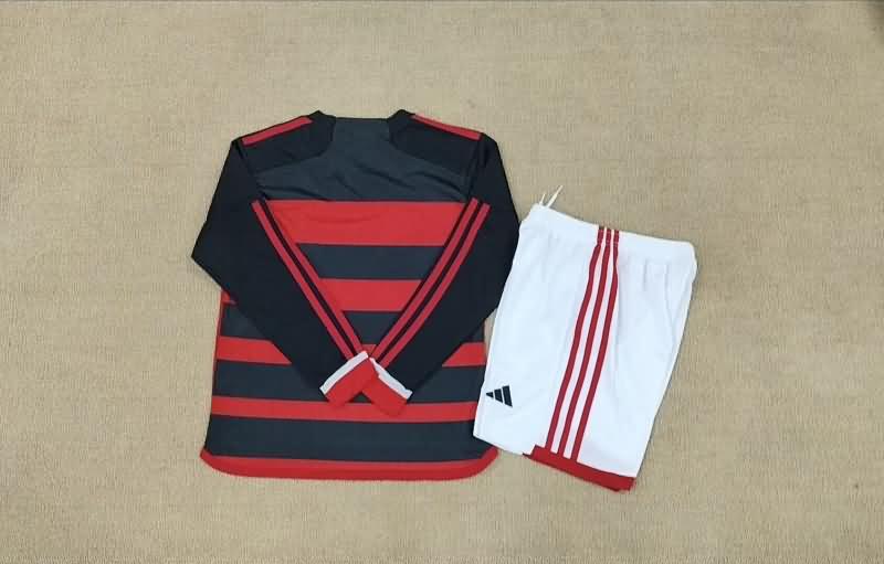 2024 Flamengo Home Long Sleeve Kids Soccer Jersey And Shorts
