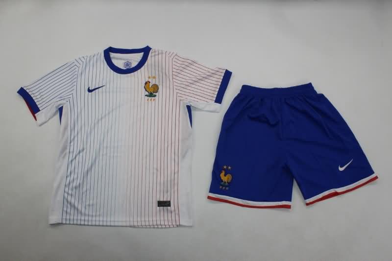 2024 France Away Kids Soccer Jersey And Shorts