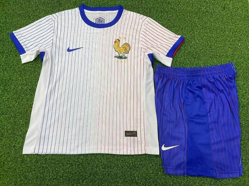 2024 France Away Kids Soccer Jersey And Shorts (Player)