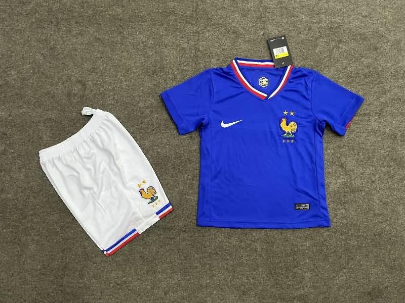 2024 France Home Kids Soccer Jersey And Shorts