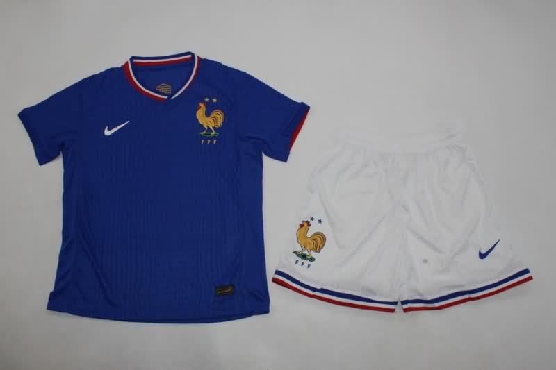 2024 France Home Kids Soccer Jersey And Shorts (Player)