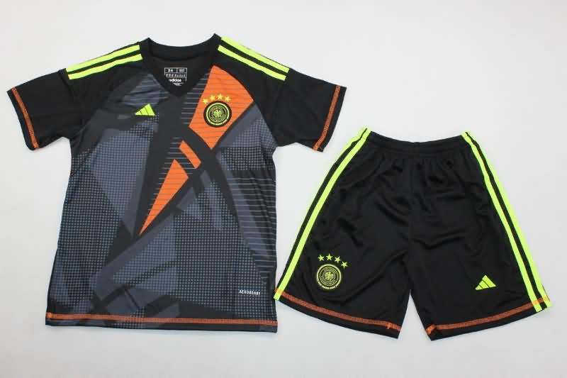 2024 Germany Goalkeeper Black Kids Soccer Jersey And Shorts
