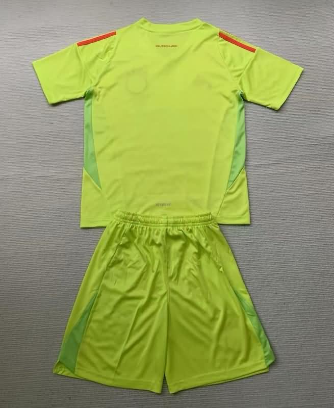 2024 Germany Goalkeeper Yellow Kids Soccer Jersey And Shorts