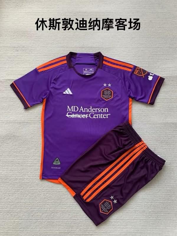 2024 Houston Dynamo Away Kids Soccer Jersey And Shorts