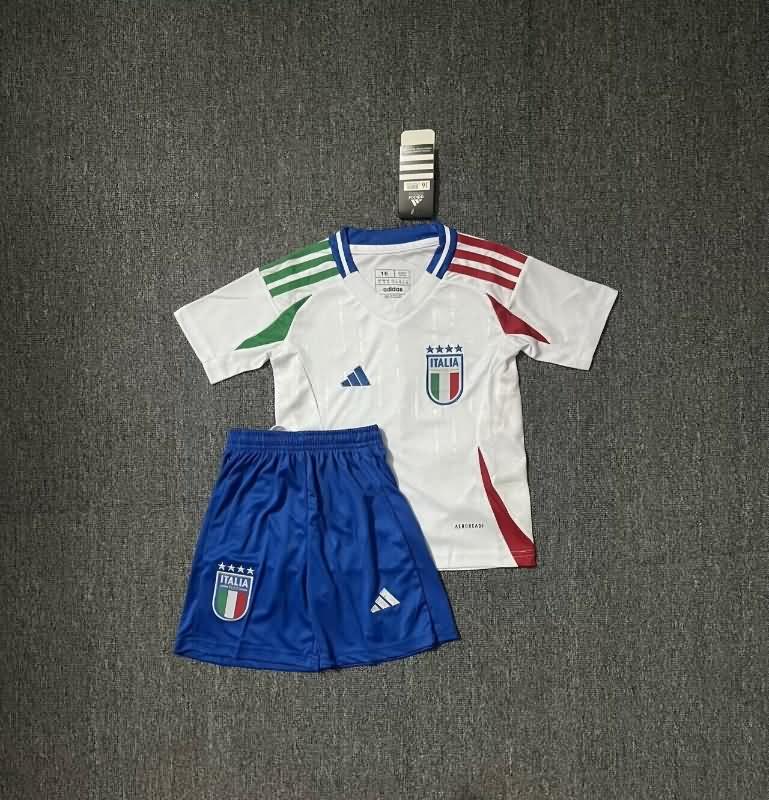 2024 Italy Away Kids Soccer Jersey And Shorts