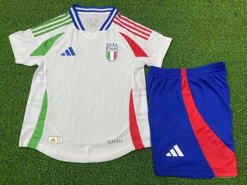 2024 Italy Away Kids Soccer Jersey And Shorts (Player)