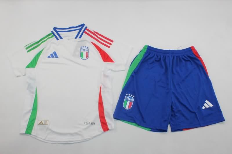 2024 Italy Away Kids Soccer Jersey And Shorts (Player)