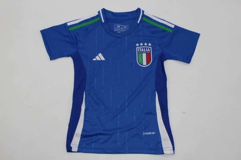 2024 Italy Home Kids Soccer Jersey And Shorts