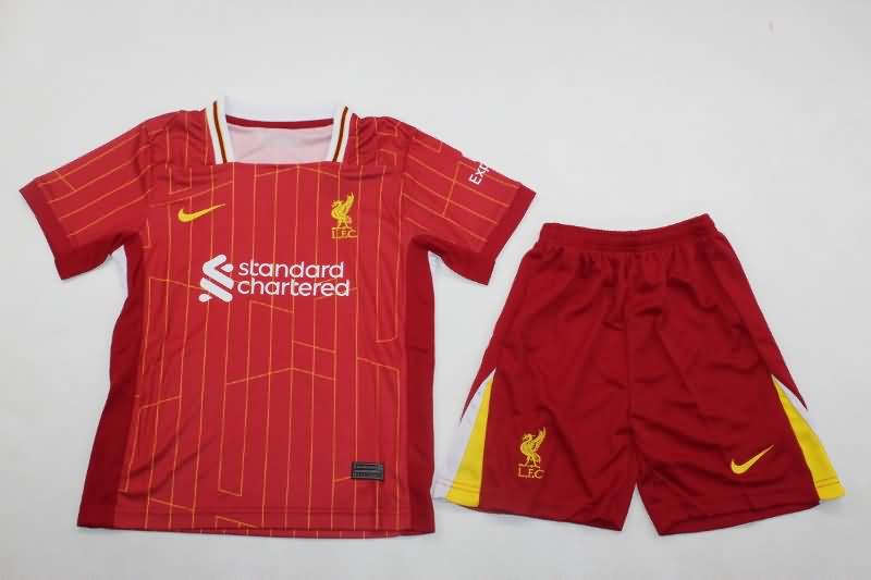 24/25 Liverpool Home Kids Soccer Jersey And Shorts