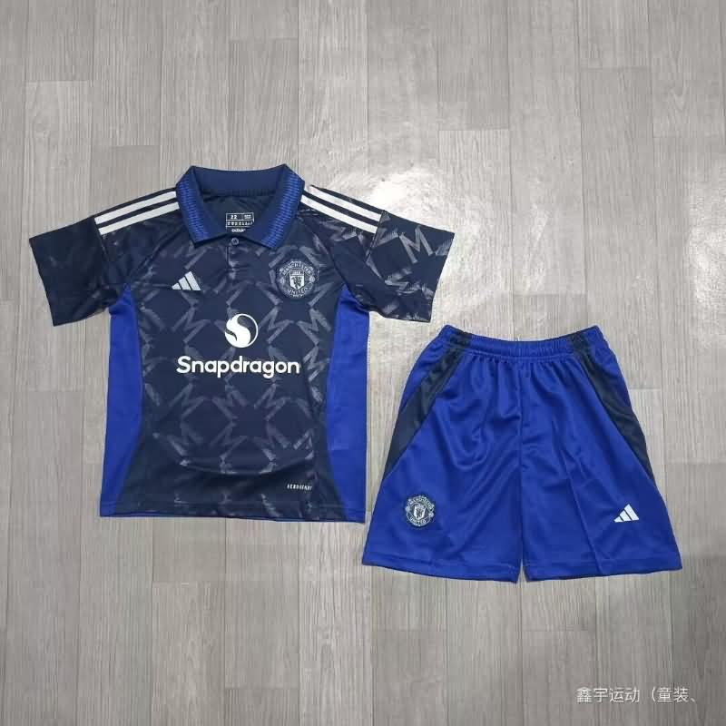 24/25 Manchester United Away Kids Soccer Jersey And Shorts Leaked