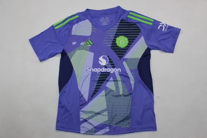 24/25 Manchester United Goalkeeper Purples Kids Soccer Jersey And Shorts