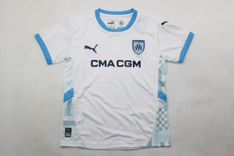 24/25 Marseilles Home Kids Soccer Jersey And Shorts