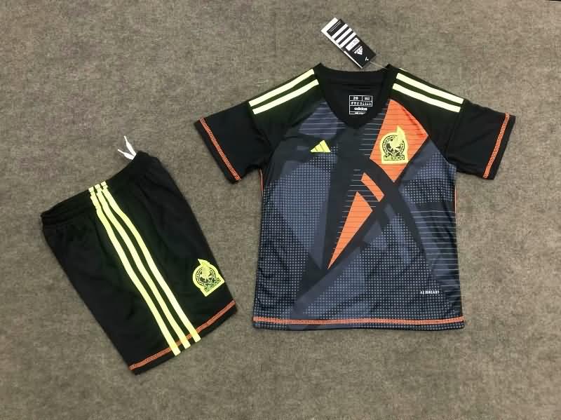 2024 Mexico Copa America Goalkeeper Black Kids Soccer Jersey And Shorts