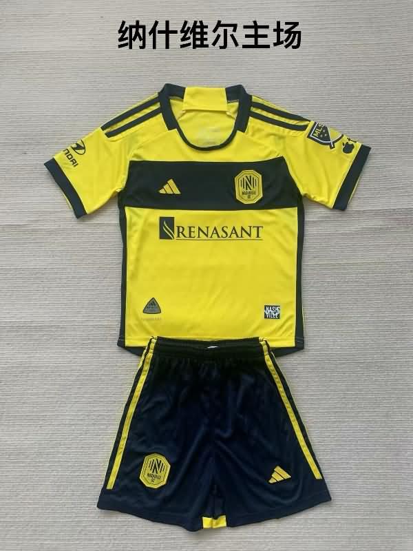 2024 Nashville Home Kids Soccer Jersey And Shorts