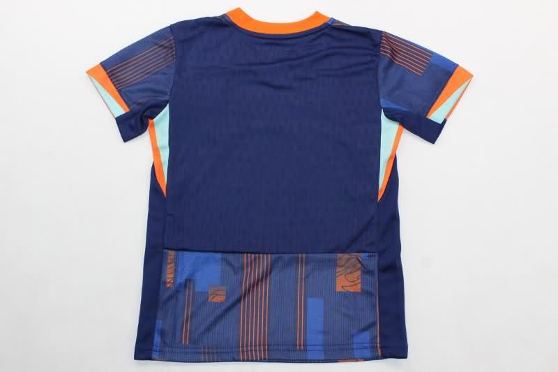 2024 Netherlands Away Kids Soccer Jersey And Shorts