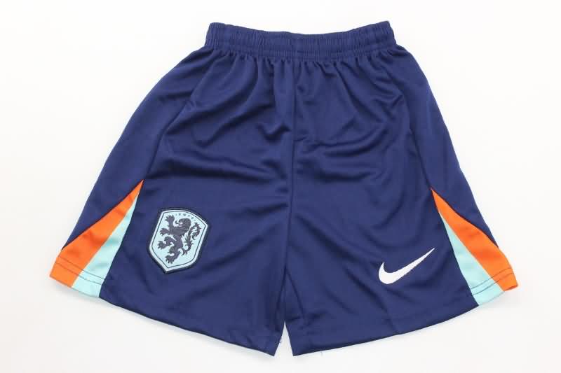 2024 Netherlands Away Kids Soccer Jersey And Shorts