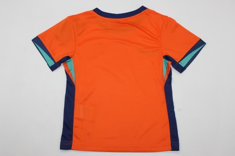 2024 Netherlands Home Kids Soccer Jersey And Shorts