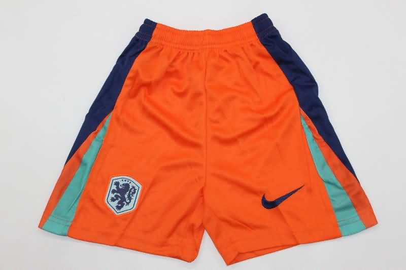 2024 Netherlands Home Kids Soccer Jersey And Shorts