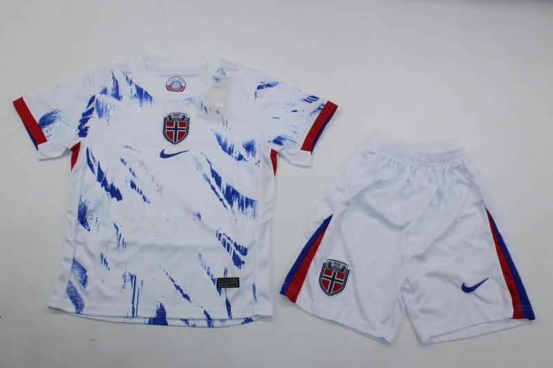 2024 Norway Away Kids Soccer Jersey And Shorts